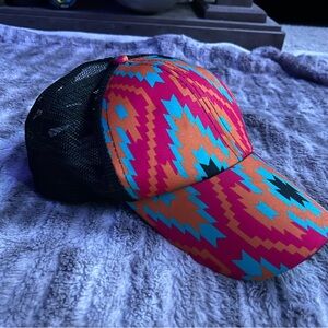 Criss Cross Back Trucker Hat - Aztec